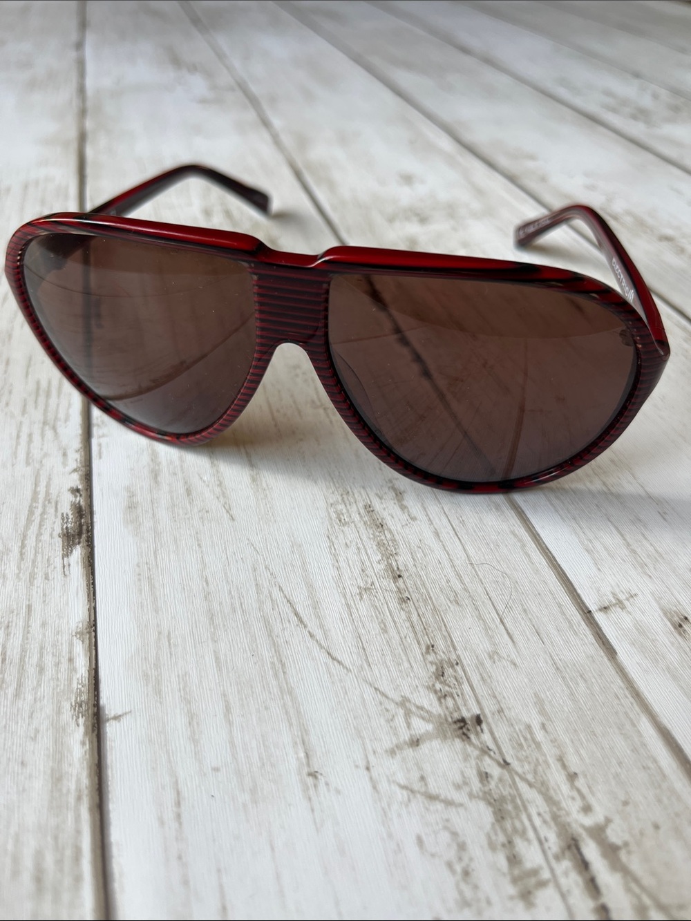 ELECTRIC Red Black Striped TYP 2 Aviator Sunglasses
